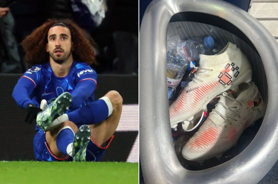 Cucurella trượt ngã hai lần vì đôi giày khiến Chelsea thủng lưới 1